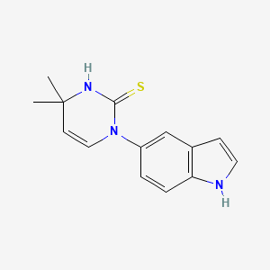 molecular formula C14H15N3S B3083391 1-(1H-indol-5-yl)-4,4-dimethyl-1,4-dihydropyrimidine-2-thiol CAS No. 1142198-77-3