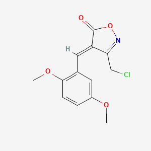 molecular formula C13H12ClNO4 B3083421 (4E)-3-(chloromethyl)-4-[(2,5-dimethoxyphenyl)methylidene]-1,2-oxazol-5-one CAS No. 1142199-06-1