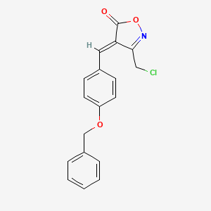 molecular formula C18H14ClNO3 B3083446 (4E)-4-[4-(苄氧基)苄亚基]-3-(氯甲基)异噁唑-5(4H)-酮 CAS No. 1142199-48-1