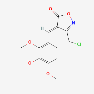 molecular formula C14H14ClNO5 B3083461 (4E)-3-(chloromethyl)-4-[(2,3,4-trimethoxyphenyl)methylidene]-1,2-oxazol-5-one CAS No. 1142199-90-3