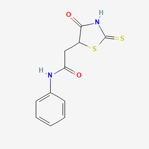 molecular formula C11H10N2O2S2 B3083467 2-(2-巯基-4-氧代-4,5-二氢-1,3-噻唑-5-基)-N-苯基乙酰胺 CAS No. 1142200-00-7