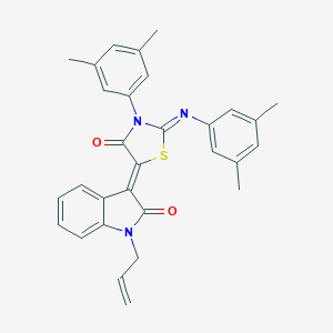 molecular formula C30H27N3O2S B308347 1-allyl-3-{3-(3,5-dimethylphenyl)-2-[(3,5-dimethylphenyl)imino]-4-oxo-1,3-thiazolidin-5-ylidene}-1,3-dihydro-2H-indol-2-one 