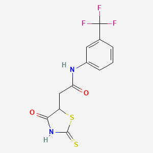 molecular formula C12H9F3N2O2S2 B3083474 2-(2-mercapto-4-oxo-4,5-dihydro-1,3-thiazol-5-yl)-N-[3-(trifluoromethyl)phenyl]acetamide CAS No. 1142200-06-3