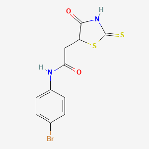 molecular formula C11H9BrN2O2S2 B3083482 N-(4-bromophenyl)-2-(2-mercapto-4-oxo-4,5-dihydro-1,3-thiazol-5-yl)acetamide CAS No. 1142200-08-5
