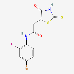 N-(4-bromo-2-fluorophenyl)-2-(2-mercapto-4-oxo-4,5-dihydro-1,3-thiazol-5-yl)acetamide