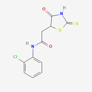 molecular formula C11H9ClN2O2S2 B3083485 N-(2-chlorophenyl)-2-(2-mercapto-4-oxo-4,5-dihydro-1,3-thiazol-5-yl)acetamide CAS No. 1142200-12-1