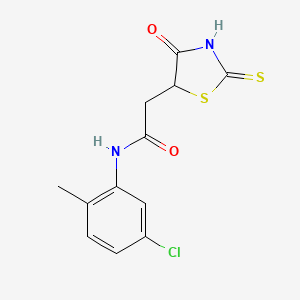 molecular formula C12H11ClN2O2S2 B3083509 N-(5-氯-2-甲基苯基)-2-(2-巯基-4-氧代-4,5-二氢-1,3-噻唑-5-基)乙酰胺 CAS No. 1142200-23-4