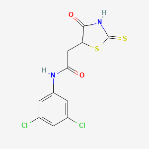 molecular formula C11H8Cl2N2O2S2 B3083526 N-(3,5-dichlorophenyl)-2-(2-mercapto-4-oxo-4,5-dihydro-1,3-thiazol-5-yl)acetamide CAS No. 1142200-32-5