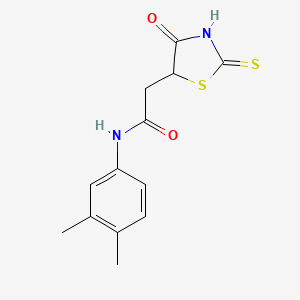 molecular formula C13H14N2O2S2 B3083540 N-(3,4-dimethylphenyl)-2-(2-mercapto-4-oxo-4,5-dihydro-1,3-thiazol-5-yl)acetamide CAS No. 1142200-39-2