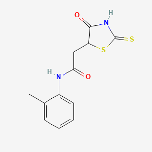 molecular formula C12H12N2O2S2 B3083549 2-(2-巯基-4-氧代-4,5-二氢-1,3-噻唑-5-基)-N-(2-甲苯基)乙酰胺 CAS No. 1142200-44-9