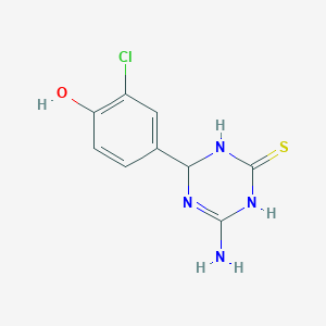 molecular formula C9H9ClN4OS B3083583 4-(4-Amino-6-mercapto-1,2-dihydro-1,3,5-triazin-2-yl)-2-chlorophenol CAS No. 1142201-11-3