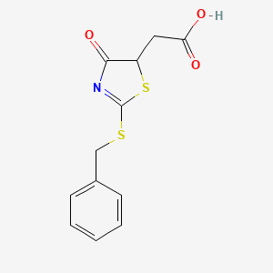 molecular formula C12H11NO3S2 B3083614 [2-(Benzylthio)-4-oxo-4,5-dihydro-1,3-thiazol-5-yl]acetic acid CAS No. 1142201-40-8