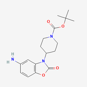 molecular formula C17H23N3O4 B3083640 tert-butyl 4-(5-amino-2-oxo-1,3-benzoxazol-3(2H)-yl)piperidine-1-carboxylate CAS No. 1142202-16-1