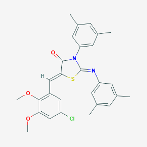 molecular formula C28H27ClN2O3S B308371 5-(5-Chloro-2,3-dimethoxybenzylidene)-3-(3,5-dimethylphenyl)-2-[(3,5-dimethylphenyl)imino]-1,3-thiazolidin-4-one 