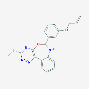 molecular formula C20H18N4O2S B308374 6-[3-(Allyloxy)phenyl]-3-(methylsulfanyl)-6,7-dihydro[1,2,4]triazino[5,6-d][3,1]benzoxazepine 