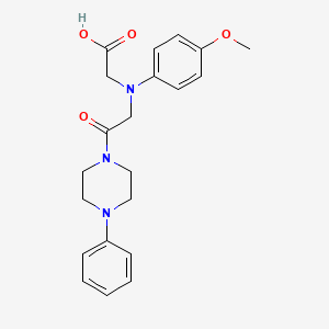 molecular formula C21H25N3O4 B3083790 {(4-Methoxyphenyl)[2-oxo-2-(4-phenylpiperazin-1-yl)ethyl]amino}acetic acid CAS No. 1142205-36-4