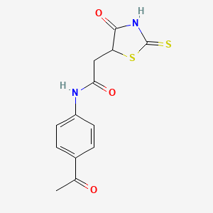 molecular formula C13H12N2O3S2 B3083832 N-(4-acetylphenyl)-2-(2-mercapto-4-oxo-4,5-dihydro-1,3-thiazol-5-yl)acetamide CAS No. 1142206-54-9