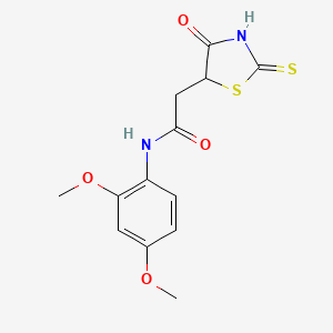 molecular formula C13H14N2O4S2 B3083853 N-(2,4-二甲氧基苯基)-2-(2-巯基-4-氧代-4,5-二氢-1,3-噻唑-5-基)乙酰胺 CAS No. 1142206-61-8