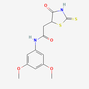 molecular formula C13H14N2O4S2 B3083863 N-(3,5-dimethoxyphenyl)-2-(2-mercapto-4-oxo-4,5-dihydro-1,3-thiazol-5-yl)acetamide CAS No. 1142206-64-1
