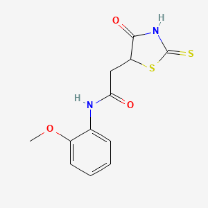 molecular formula C12H12N2O3S2 B3083879 2-(2-mercapto-4-oxo-4,5-dihydro-1,3-thiazol-5-yl)-N-(2-methoxyphenyl)acetamide CAS No. 1142206-68-5