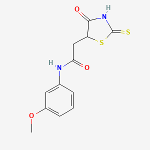 molecular formula C12H12N2O3S2 B3083887 2-(2-mercapto-4-oxo-4,5-dihydro-1,3-thiazol-5-yl)-N-(3-methoxyphenyl)acetamide CAS No. 1142206-70-9