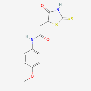 molecular formula C12H12N2O3S2 B3083889 2-(2-mercapto-4-oxo-4,5-dihydro-1,3-thiazol-5-yl)-N-(4-methoxyphenyl)acetamide CAS No. 1142206-71-0