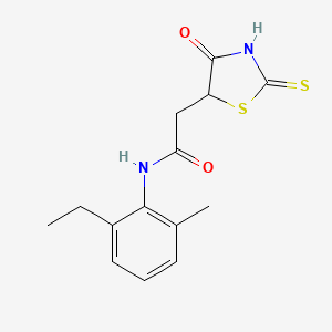 N-(2-ethyl-6-methylphenyl)-2-(2-mercapto-4-oxo-4,5-dihydro-1,3-thiazol-5-yl)acetamide