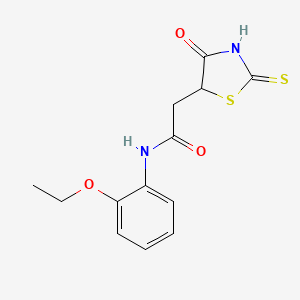 molecular formula C13H14N2O3S2 B3083928 N-(2-ethoxyphenyl)-2-(2-mercapto-4-oxo-4,5-dihydro-1,3-thiazol-5-yl)acetamide CAS No. 1142206-84-5