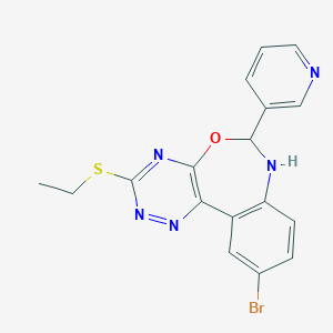 molecular formula C17H14BrN5OS B308393 10-Bromo-6-(3-pyridinyl)-6,7-dihydro[1,2,4]triazino[5,6-d][3,1]benzoxazepin-3-yl ethyl sulfide 