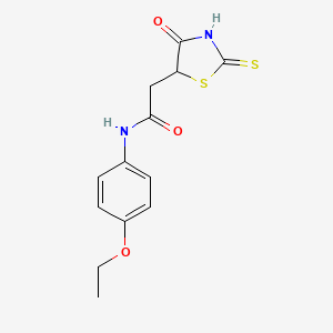 molecular formula C13H14N2O3S2 B3083936 N-(4-ethoxyphenyl)-2-(2-mercapto-4-oxo-4,5-dihydro-1,3-thiazol-5-yl)acetamide CAS No. 1142206-85-6