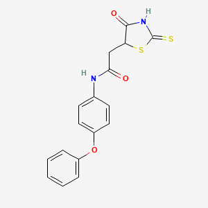 molecular formula C17H14N2O3S2 B3083940 2-(2-mercapto-4-oxo-4,5-dihydro-1,3-thiazol-5-yl)-N-(4-phenoxyphenyl)acetamide CAS No. 1142206-87-8