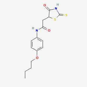 molecular formula C15H18N2O3S2 B3083948 N-(4-butoxyphenyl)-2-(2-mercapto-4-oxo-4,5-dihydro-1,3-thiazol-5-yl)acetamide CAS No. 1142206-89-0