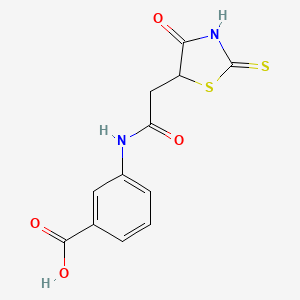 3-{[(2-Mercapto-4-oxo-4,5-dihydro-1,3-thiazol-5-yl)acetyl]amino}benzoic acid