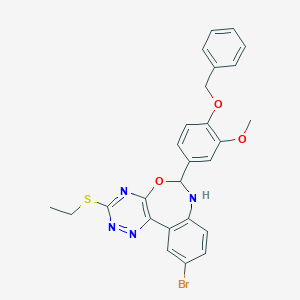 6-[4-(Benzyloxy)-3-methoxyphenyl]-10-bromo-3-(ethylsulfanyl)-6,7-dihydro[1,2,4]triazino[5,6-d][3,1]benzoxazepine