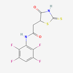 2-(2-mercapto-4-oxo-4,5-dihydro-1,3-thiazol-5-yl)-N-(2,3,5,6-tetrafluorophenyl)acetamide