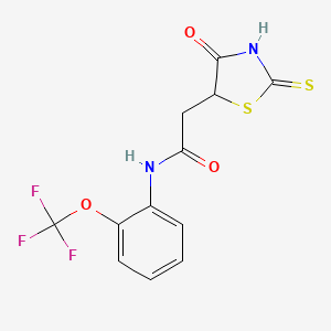 molecular formula C12H9F3N2O3S2 B3084004 2-(2-mercapto-4-oxo-4,5-dihydro-1,3-thiazol-5-yl)-N-[2-(trifluoromethoxy)phenyl]acetamide CAS No. 1142207-26-8