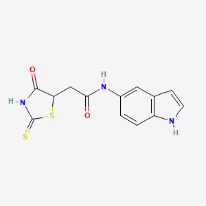 molecular formula C13H11N3O2S2 B3084010 N-1H-indol-5-yl-2-(2-mercapto-4-oxo-4,5-dihydro-1,3-thiazol-5-yl)acetamide CAS No. 1142207-29-1