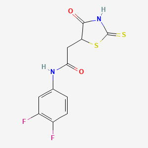 molecular formula C11H8F2N2O2S2 B3084012 N-(3,4-difluorophenyl)-2-(2-mercapto-4-oxo-4,5-dihydro-1,3-thiazol-5-yl)acetamide CAS No. 1142207-31-5