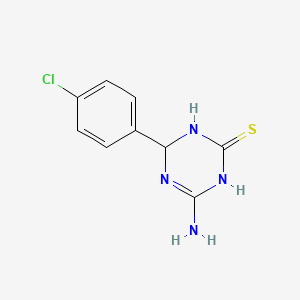 molecular formula C9H9ClN4S B3084032 4-Amino-6-(4-chlorophenyl)-1,6-dihydro-1,3,5-triazine-2-thiol CAS No. 1142207-42-8