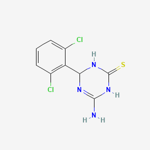 molecular formula C9H8Cl2N4S B3084048 4-Amino-6-(2,6-dichlorophenyl)-1,6-dihydro-1,3,5-triazine-2-thiol CAS No. 1142207-53-1