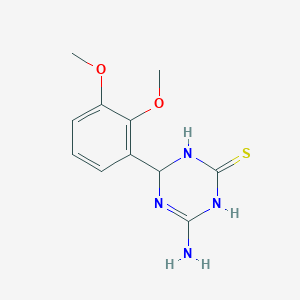 molecular formula C11H14N4O2S B3084052 4-Amino-6-(2,3-dimethoxyphenyl)-1,6-dihydro-1,3,5-triazine-2-thiol CAS No. 1142207-56-4