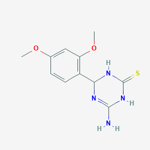 molecular formula C11H14N4O2S B3084056 4-Amino-6-(2,4-dimethoxyphenyl)-1,6-dihydro-1,3,5-triazine-2-thiol CAS No. 1142207-60-0