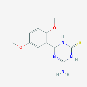 molecular formula C11H14N4O2S B3084063 4-Amino-6-(2,5-dimethoxyphenyl)-1,6-dihydro-1,3,5-triazine-2-thiol CAS No. 1142207-63-3