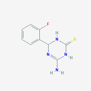 molecular formula C9H9FN4S B3084097 4-Amino-6-(2-fluorophenyl)-1,6-dihydro-1,3,5-triazine-2-thiol CAS No. 1142207-86-0
