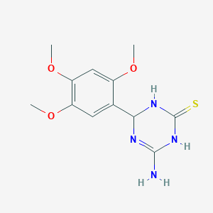 molecular formula C12H16N4O3S B3084123 4-Amino-6-(2,4,5-trimethoxyphenyl)-1,6-dihydro-1,3,5-triazine-2-thiol CAS No. 1142208-23-8