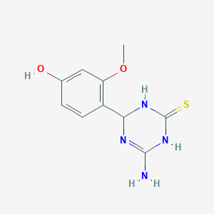 molecular formula C10H12N4O2S B3084149 4-(4-Amino-6-mercapto-1,2-dihydro-1,3,5-triazin-2-yl)-3-methoxyphenol CAS No. 1142208-37-4