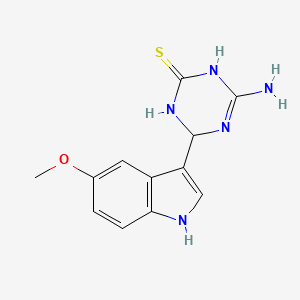 molecular formula C12H13N5OS B3084154 4-amino-6-(5-methoxy-1H-indol-3-yl)-1,6-dihydro-1,3,5-triazine-2-thiol CAS No. 1142208-41-0