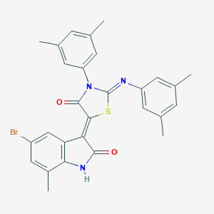 (5Z)-5-(5-bromo-7-methyl-2-oxo-1H-indol-3-ylidene)-3-(3,5-dimethylphenyl)-2-(3,5-dimethylphenyl)imino-1,3-thiazolidin-4-one