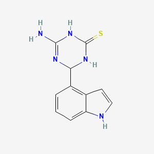 molecular formula C11H11N5S B3084160 4-氨基-6-(1H-吲哚-4-基)-1,6-二氢-1,3,5-三嗪-2-硫醇 CAS No. 1142208-44-3