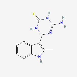 molecular formula C12H13N5S B3084179 4-amino-6-(2-methyl-1H-indol-3-yl)-1,6-dihydro-1,3,5-triazine-2-thiol CAS No. 1142208-73-8